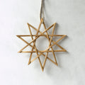 East of India Small Woven Bamboo Star Decoration - Ten Pointed