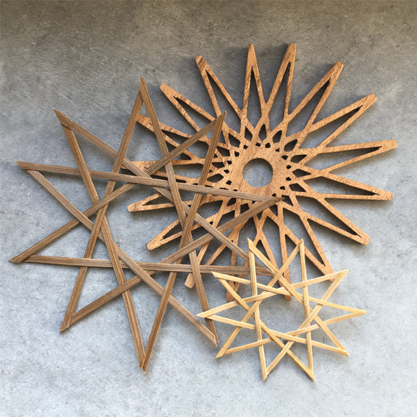 East of India Large Woven Bamboo Star Decoration - Ten Pointed