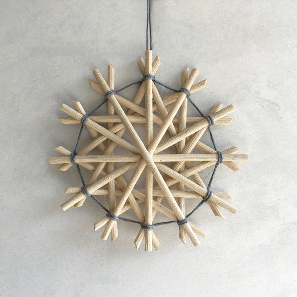 East of India Small Rattan Star Decoration - Twelve Pointed