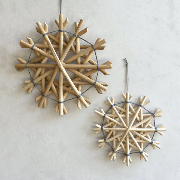 East of India Small Rattan Star Decoration - Twelve Pointed