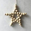 East of India Large Beaded Star Decoration - Natural