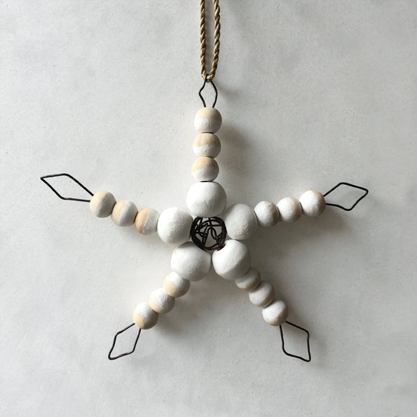 East of India Beaded Wire Star Decoration