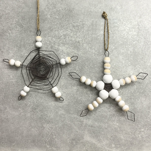 East of India Beaded Wire Star Decoration