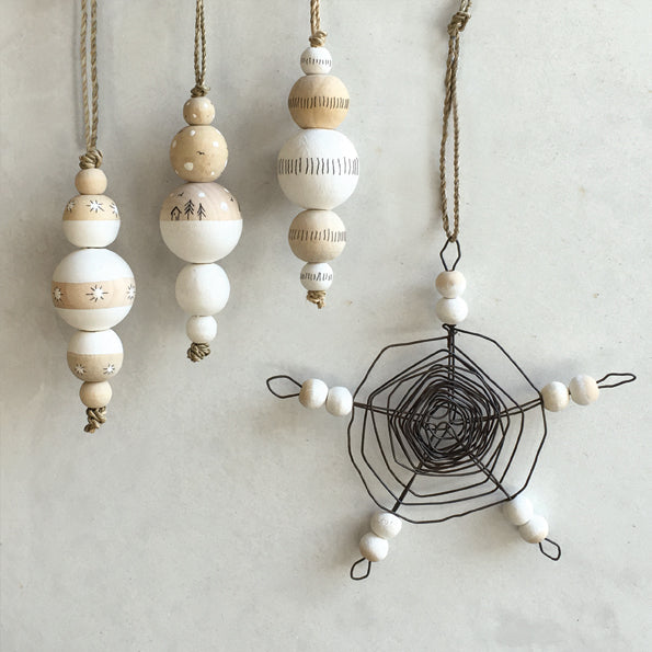 East of India Cobweb Star Decoration - Wood and Wire
