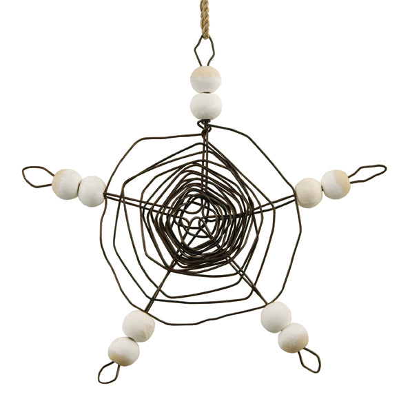 East of India Cobweb Star Decoration - Wood and Wire