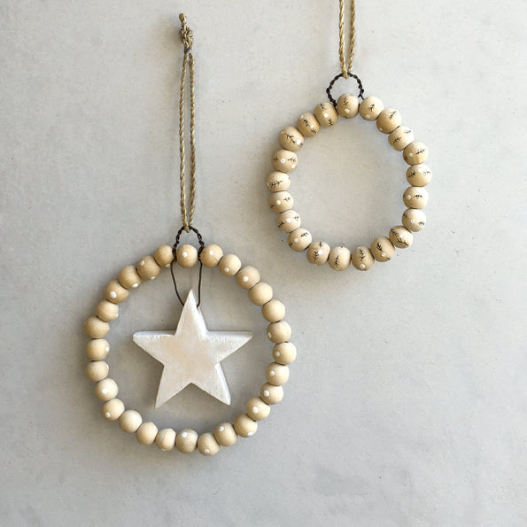 East of India Beaded Wreath Decoration - Star