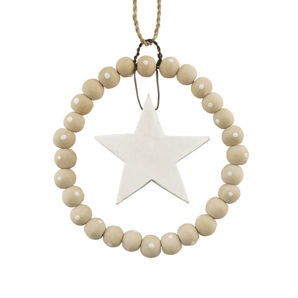 East of India Beaded Wreath Decoration - Star