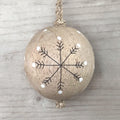East of India Wooden Bauble - Snowflakes