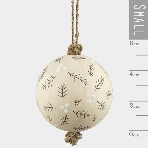 East of India Wooden Bauble - Berry Branches
