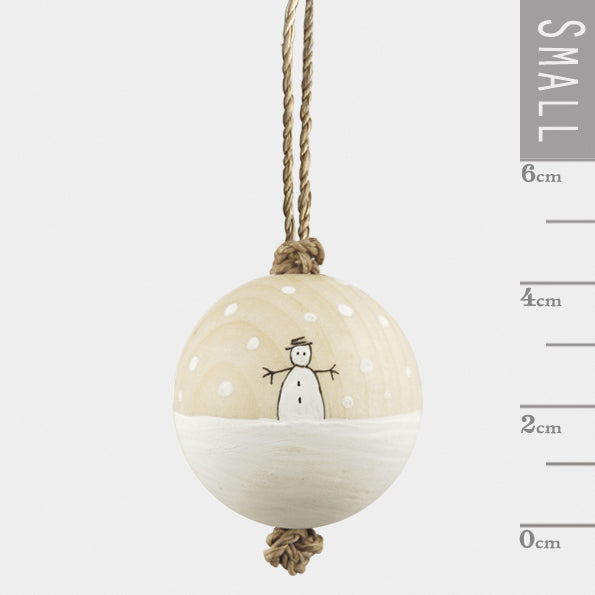 East of India Wooden Bauble - Snowman