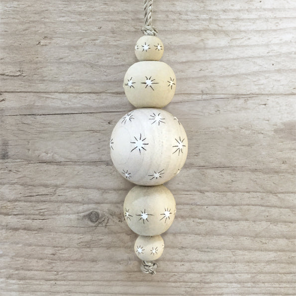 East of India Wooden Droplet Bauble - Sparkles