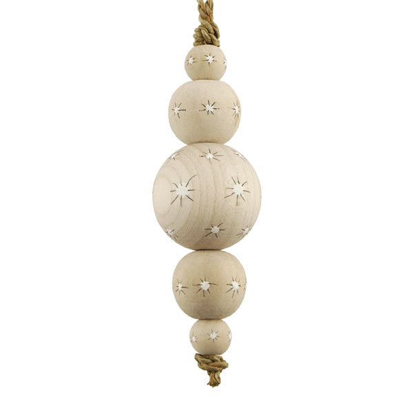 East of India Wooden Droplet Bauble - Sparkles