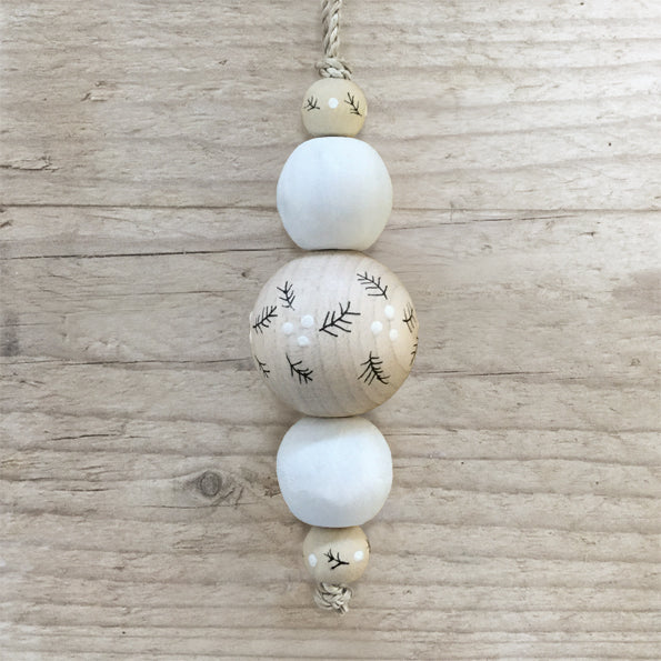 East of India Wooden Droplet Bauble - Berry Branches