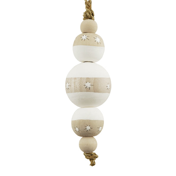 East of India Wooden Droplet Bauble - Stripes