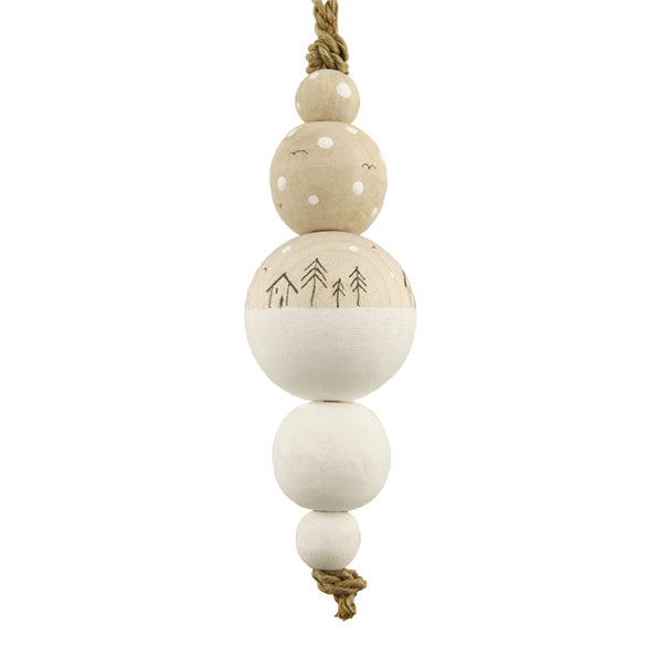 East of India Wooden Droplet Bauble - Houses