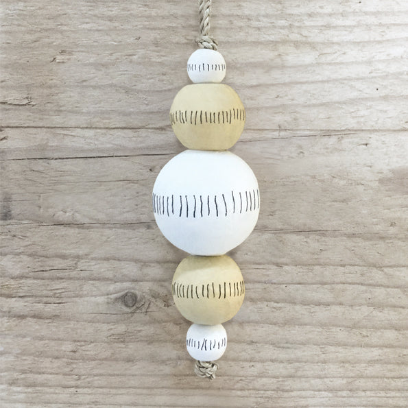 East of India Wooden Droplet Bauble - Lined