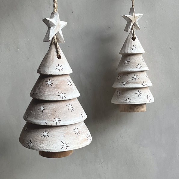 East of India Small Wooden Dotty Tree Decoration
