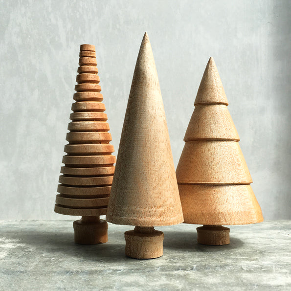 East of India Turned Wooden Christmas Tree - Plain