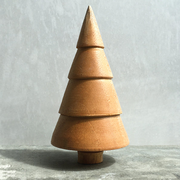 East of India Turned Wooden Christmas Tree - Ridged