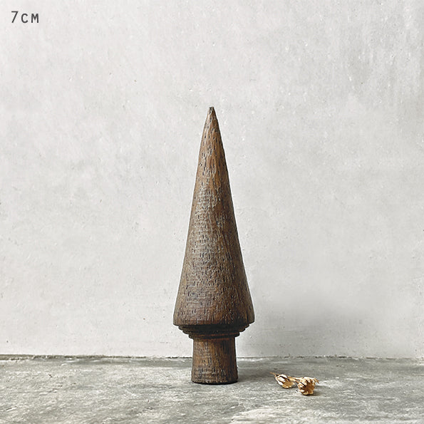 East of India Small Turned Wooden Tree - Plain Dark Wood