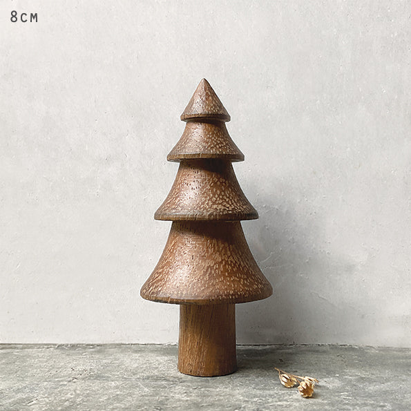 East of India Small Turned Wooden Tree - Fluted