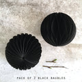 East of India Paper Baubles, Pack of 2 - Black