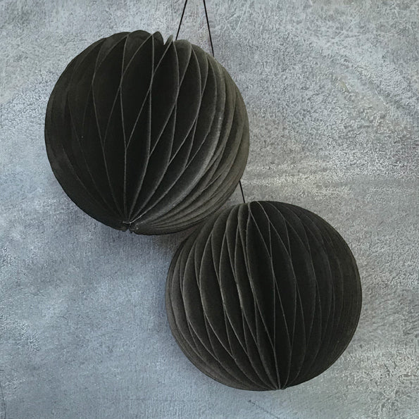 East of India Paper Baubles, Pack of 2 - Black