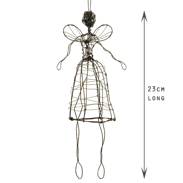 East of India Large Woven Rusty Wire Angel