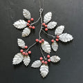 East of India Large Metal Holly Bunch with Wooden Berries