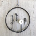 East of India Small Rusty Wire Wreath - Flowers
