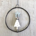East of India Small Rusty Wire Wreath - Christmas Tree
