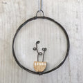 East of India Small Rusty Wire Wreath - Flowers in Vase