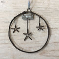 East of India Small Rusty Wire Wreath - Stars, wish