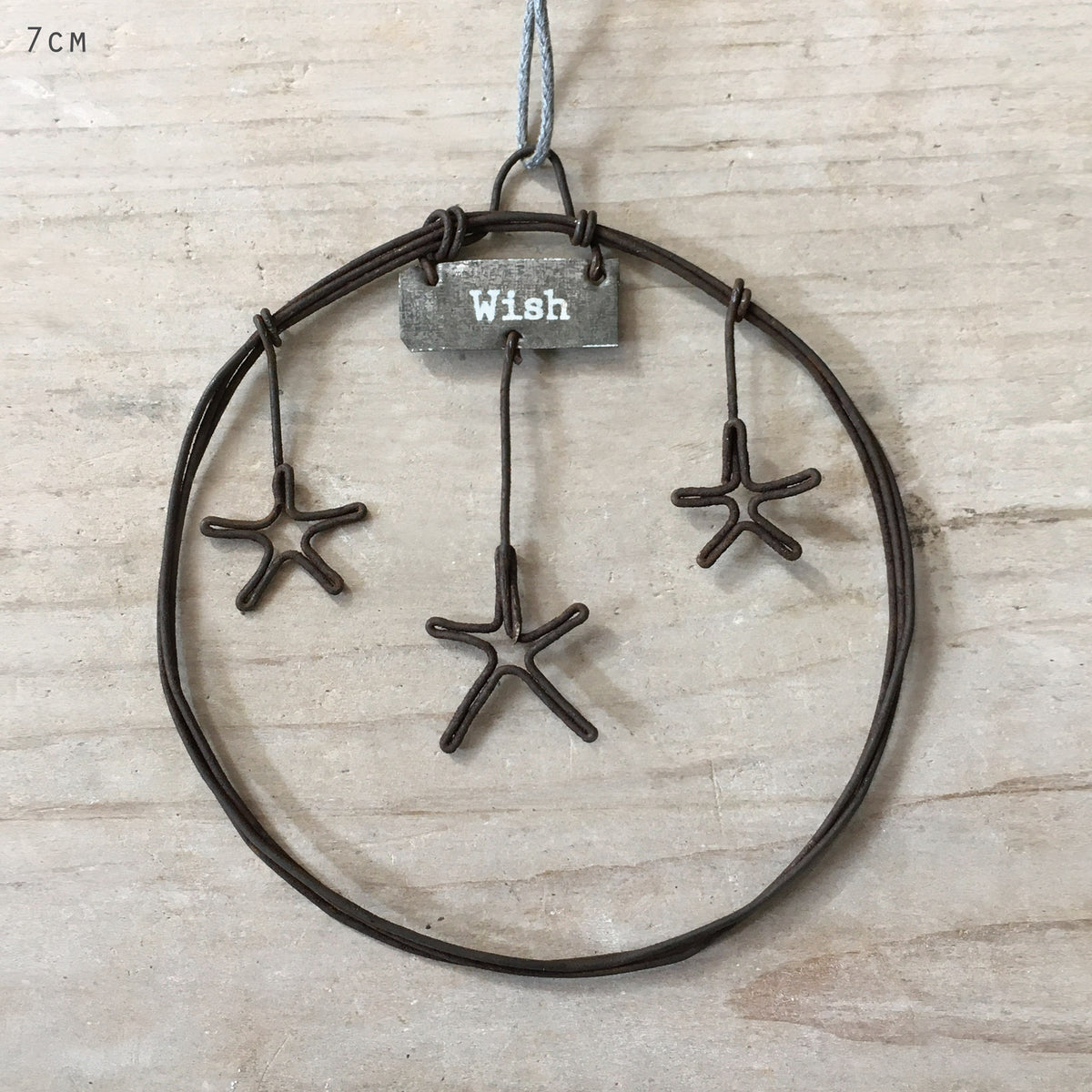 East of India Small Rusty Wire Wreath - Stars, wish