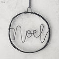 East of India Small Rusty Wire Wreath - Noel