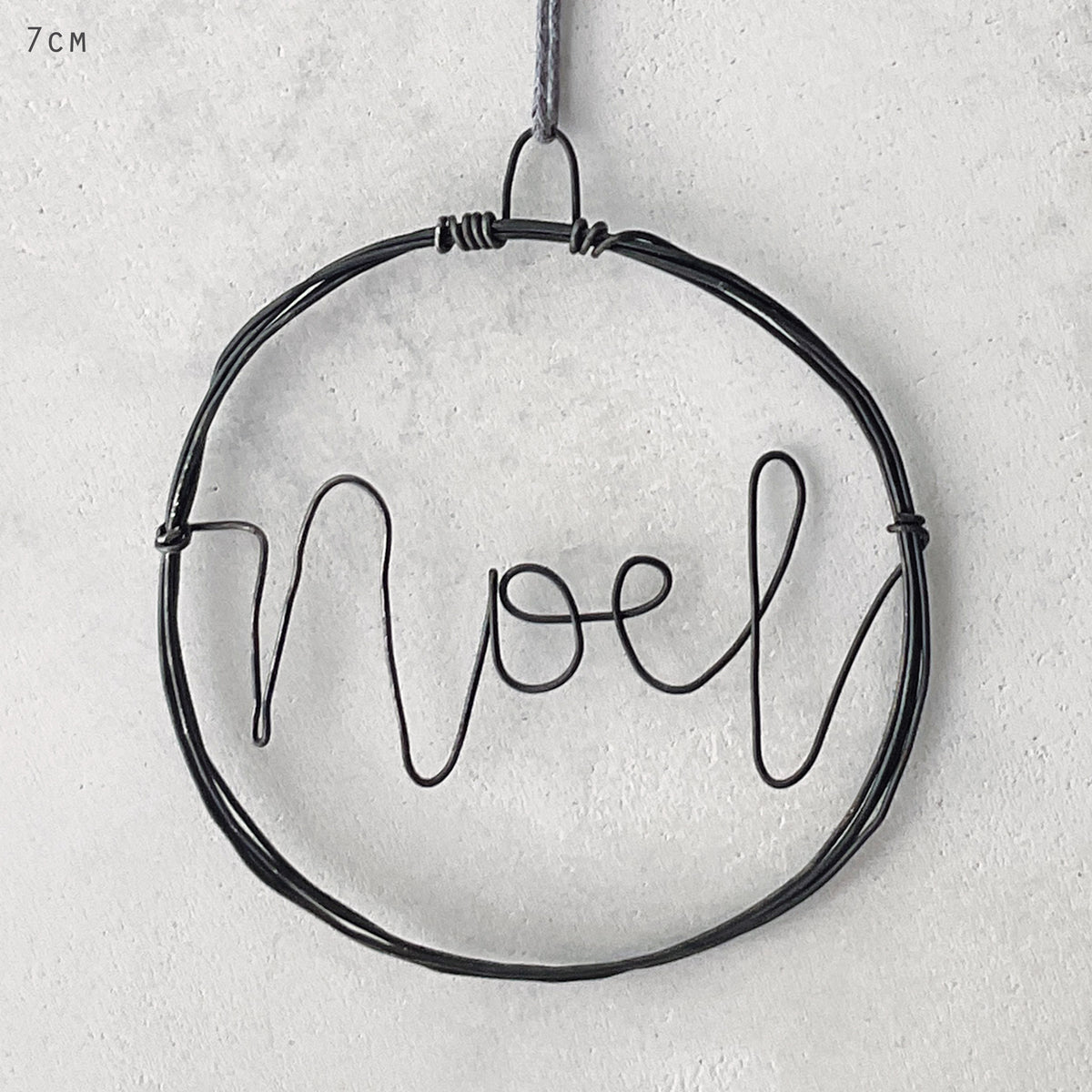 East of India Small Rusty Wire Wreath - Noel