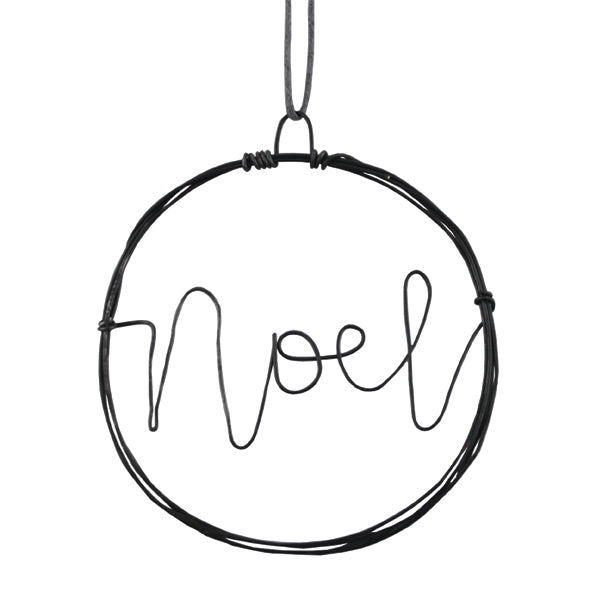 East of India Small Rusty Wire Wreath - Noel