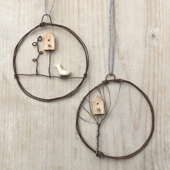 East of India Small Rusty Wire Wreath - Tree House