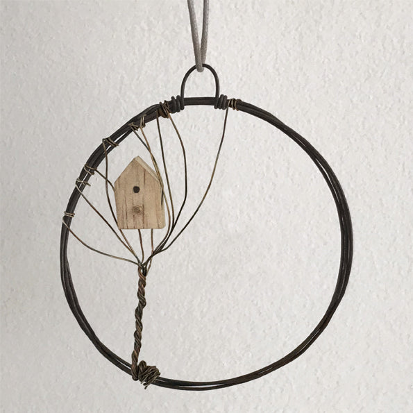 East of India Small Rusty Wire Wreath - Tree House