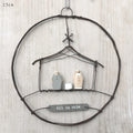 East of India Large Rusty Wire Wreath - Nativity