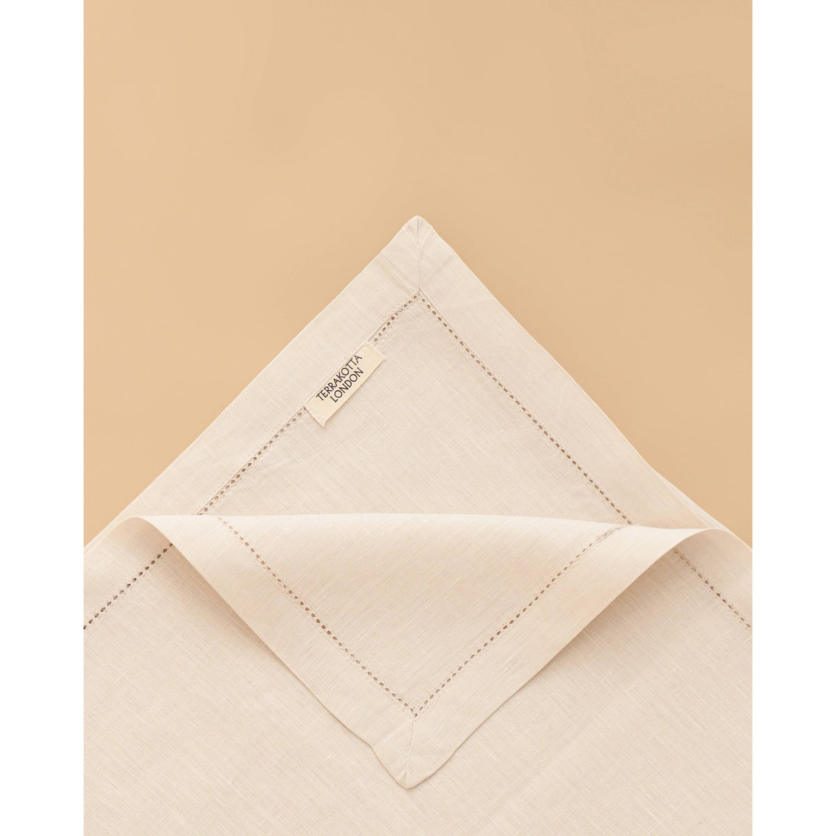 Linen Table Runner with Hemstitch Border