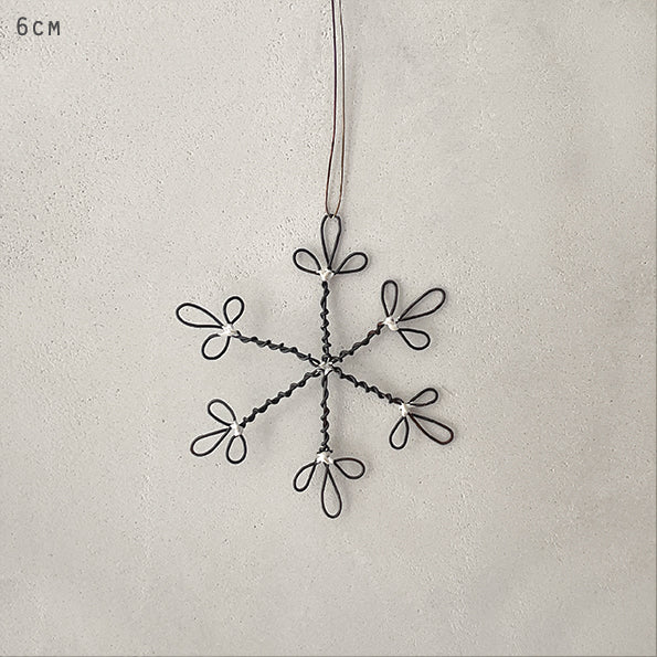 East of India Small Rusty Wire Snowflake Decoration