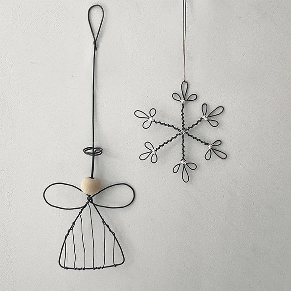 East of India Small Rusty Wire Snowflake Decoration