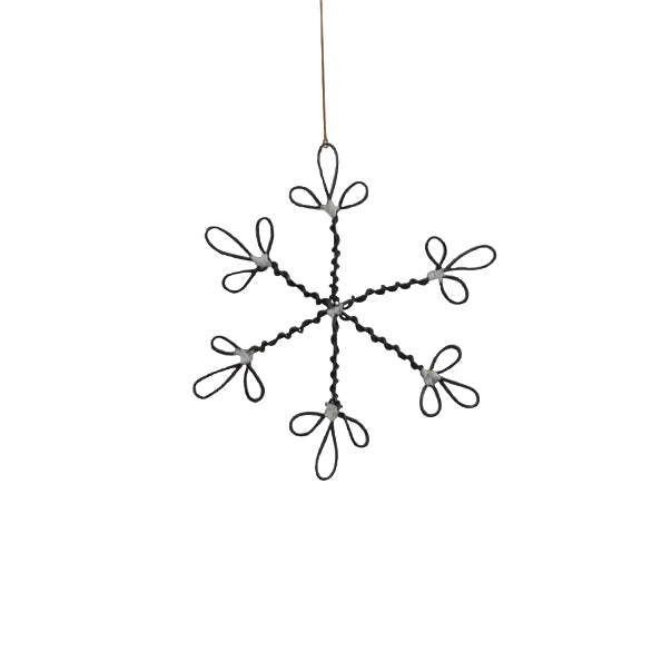 East of India Small Rusty Wire Snowflake Decoration