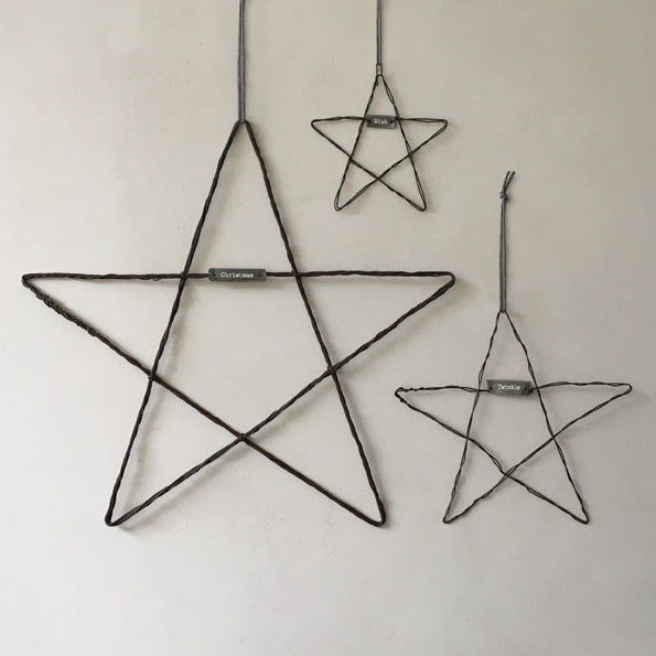 East of India Small Metal Hanging Star - Wish