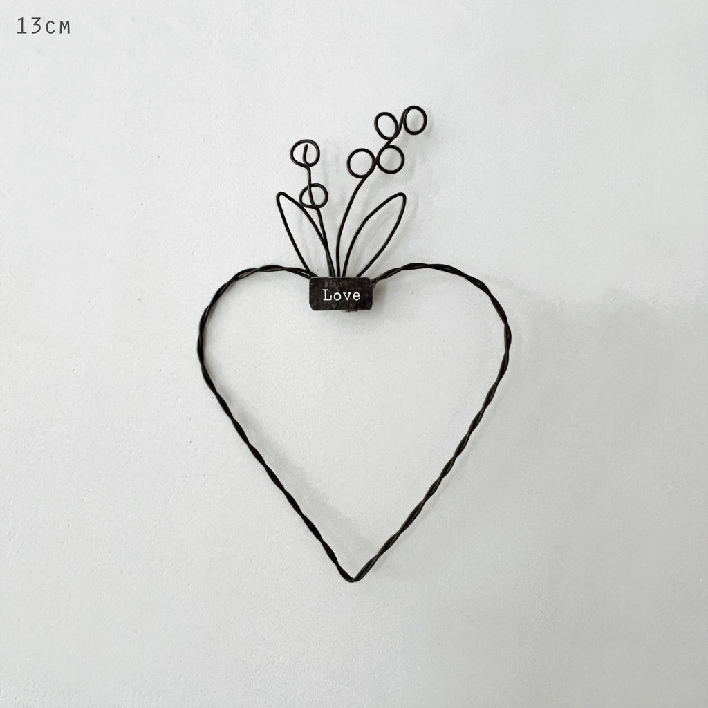 East of India Small Metal Hanging Heart - Love