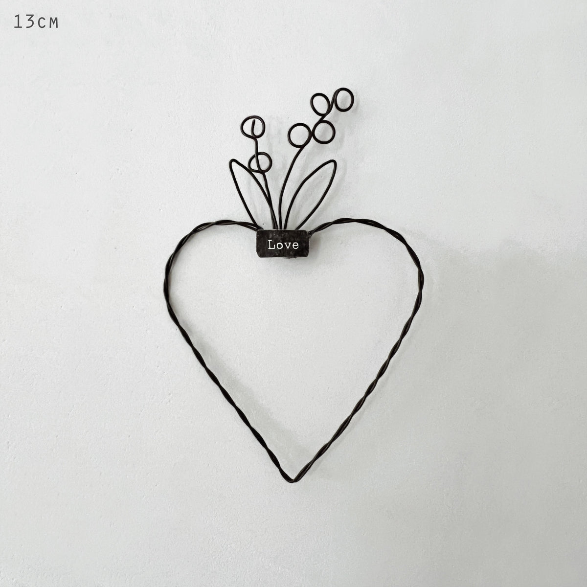 East of India Small Metal Hanging Heart - Love