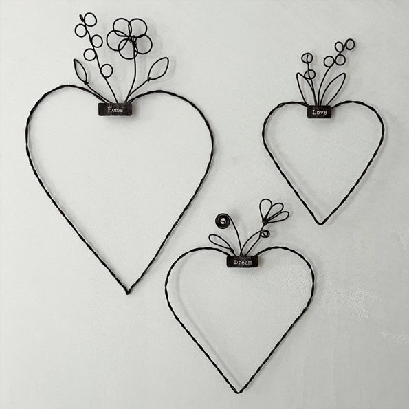East of India Small Metal Hanging Heart - Love