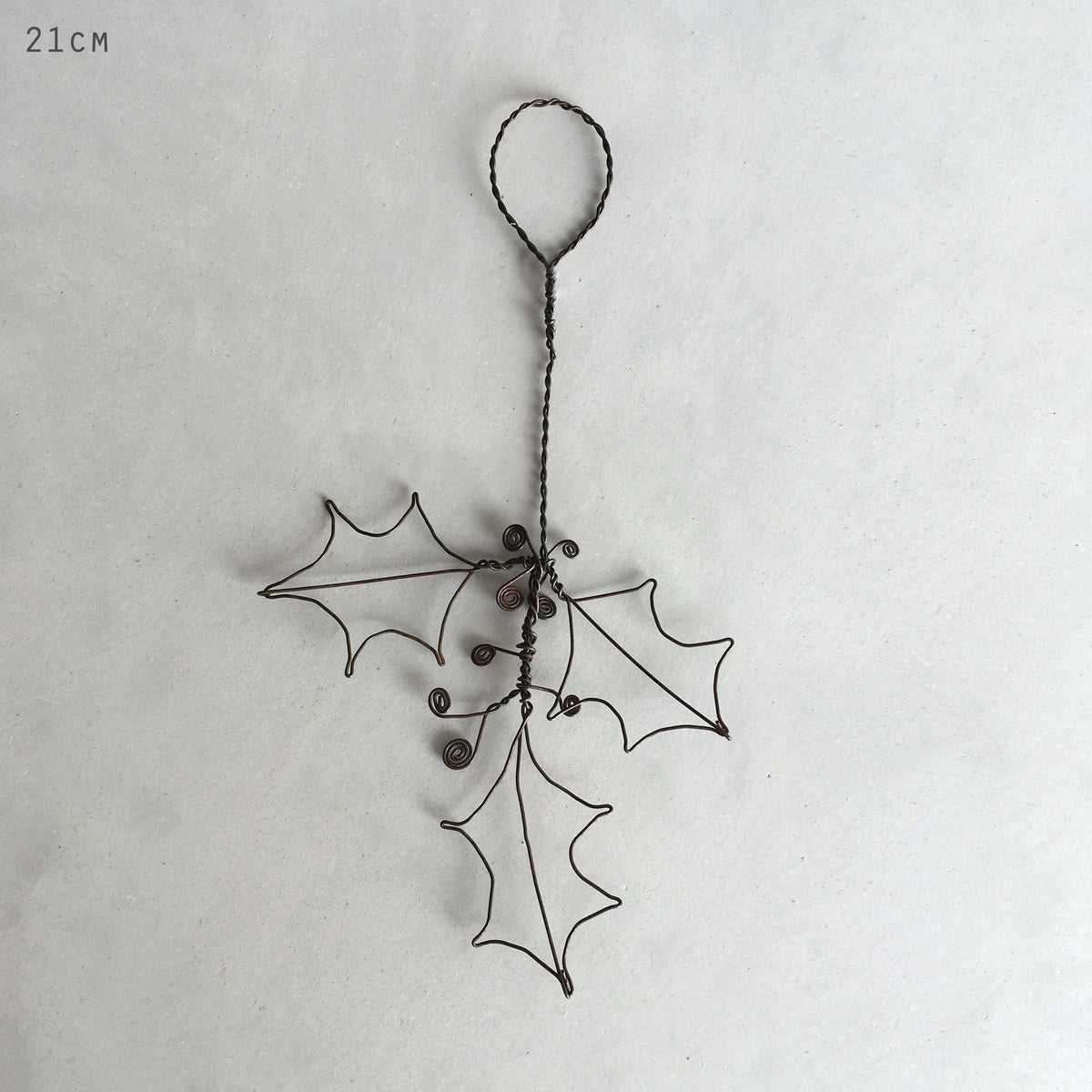 East of India Wire Hanging Holly Decoration