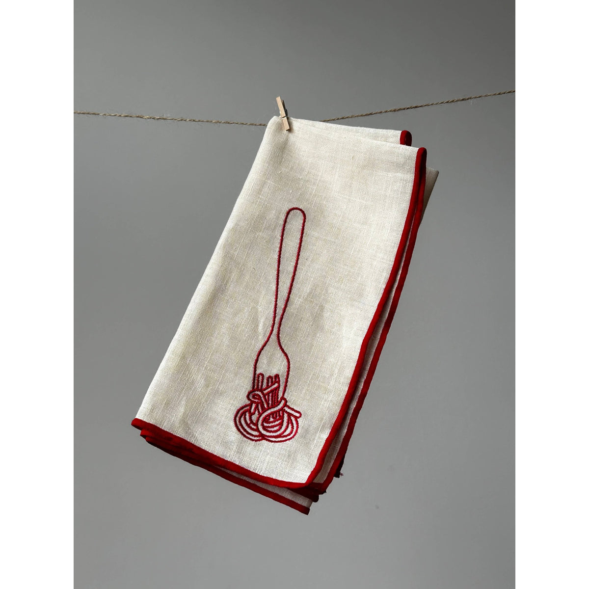 Linen Blend Napkins - Spaghetti, Set of 2